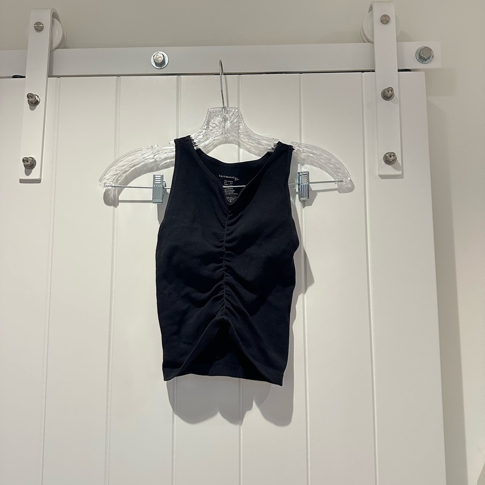Free People Intimates Black Ruched Tank Top